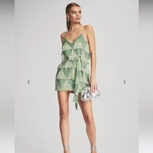 Retrofete Claire Sequin Dress Green
